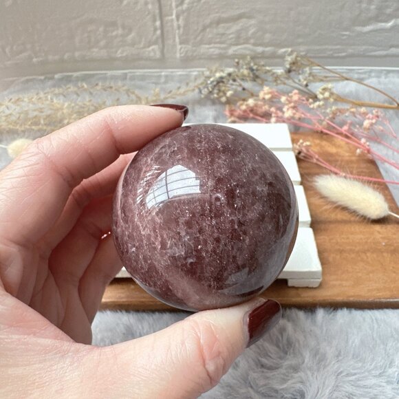 Gorgeous Strawberry Quartz Sphere (B1) - Picture 6 of 7